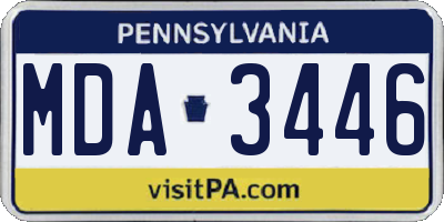 PA license plate MDA3446