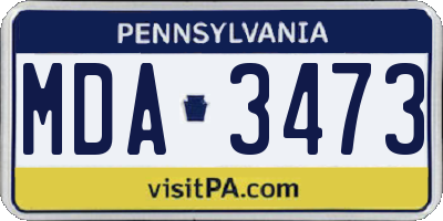 PA license plate MDA3473