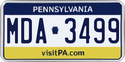 PA license plate MDA3499