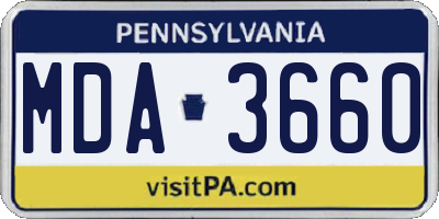 PA license plate MDA3660