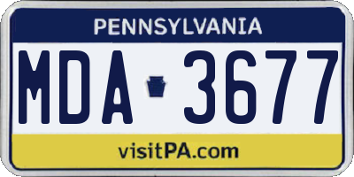 PA license plate MDA3677