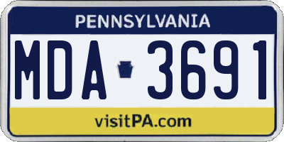 PA license plate MDA3691