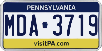 PA license plate MDA3719