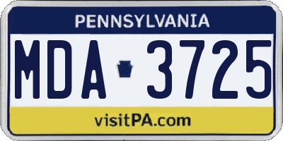 PA license plate MDA3725