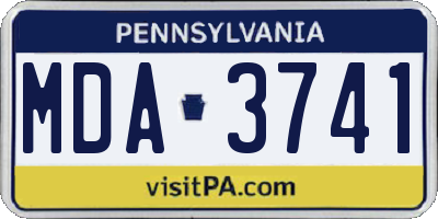 PA license plate MDA3741