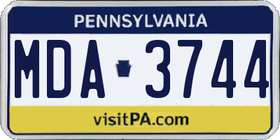 PA license plate MDA3744