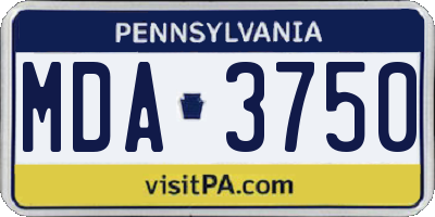 PA license plate MDA3750