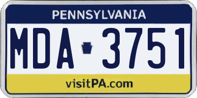 PA license plate MDA3751