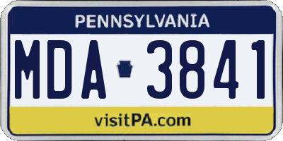 PA license plate MDA3841