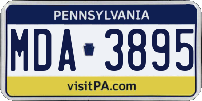 PA license plate MDA3895