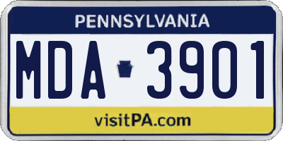 PA license plate MDA3901