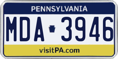 PA license plate MDA3946