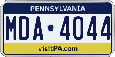 PA license plate MDA4044