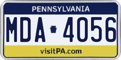 PA license plate MDA4056