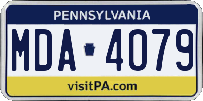 PA license plate MDA4079