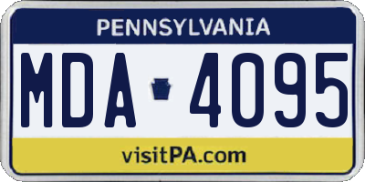 PA license plate MDA4095
