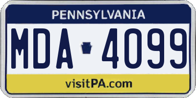 PA license plate MDA4099