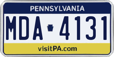 PA license plate MDA4131