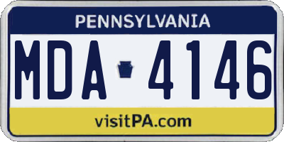 PA license plate MDA4146