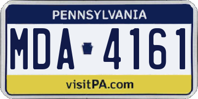 PA license plate MDA4161