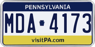 PA license plate MDA4173