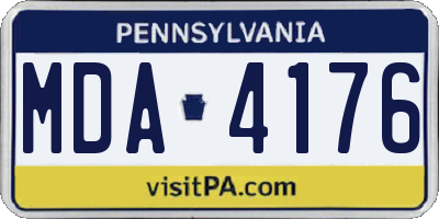 PA license plate MDA4176