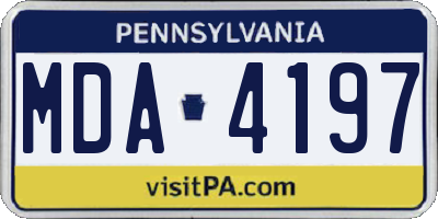 PA license plate MDA4197