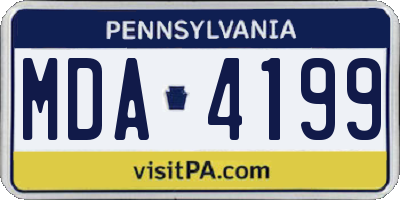 PA license plate MDA4199