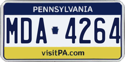 PA license plate MDA4264
