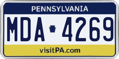 PA license plate MDA4269