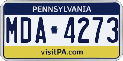 PA license plate MDA4273