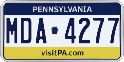 PA license plate MDA4277