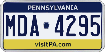 PA license plate MDA4295