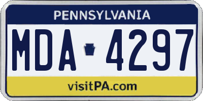 PA license plate MDA4297