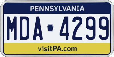 PA license plate MDA4299