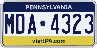 PA license plate MDA4323