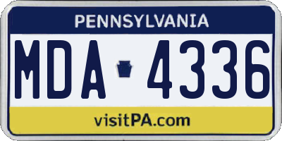 PA license plate MDA4336