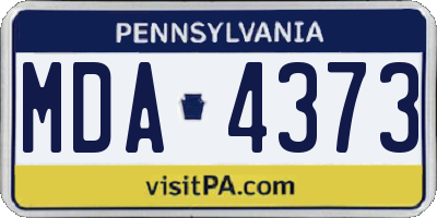 PA license plate MDA4373