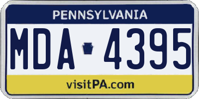 PA license plate MDA4395