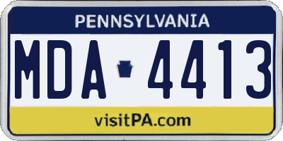 PA license plate MDA4413
