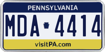 PA license plate MDA4414