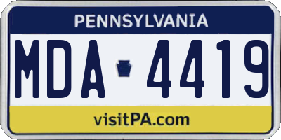 PA license plate MDA4419