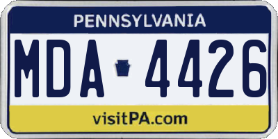 PA license plate MDA4426