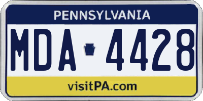 PA license plate MDA4428