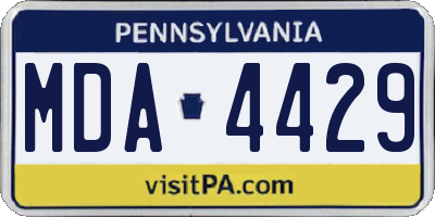 PA license plate MDA4429
