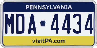 PA license plate MDA4434