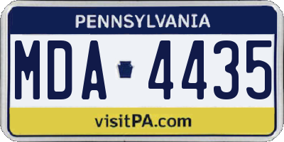 PA license plate MDA4435