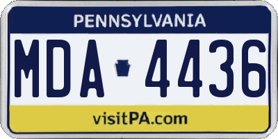 PA license plate MDA4436