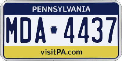 PA license plate MDA4437