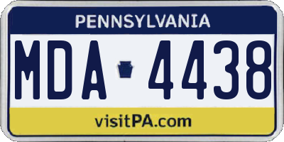 PA license plate MDA4438
